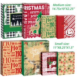 Party Funny 12 Christmas Gift Wrap Boxes for Wrapping Extra Large Clothes, 12 tissue paper and 80 Christmas Stickers(Assorted size for Shirts, Robes, Coats, Sweaters and xmas Holiday Present)