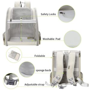 Texsens Pet Backpack Carrier for Small Cats Dogs | Ventilated Design, Safety Straps, Buckle Support, Collapsible | Designed for Travel, Hiking & Outdoor Use (Creamy White)