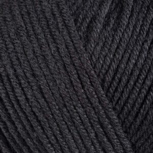 Estako Happy Cotton, 60% Cotton 40% Acrylic Yarn, Soft, Fine/Sport (2) for Crochet and Knitting 1.76 Oz (50g) / 180 Yrds (165m) (4810 - Black)