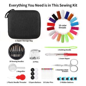 Sewing Kit Basic,Marcoon Needle and Thread Kit with Sewing Supplies and Accessories for Adults,Kids,Beginner,Home,Travel,Emergency Including Scissors,Measure Tape,Needle Threader and More