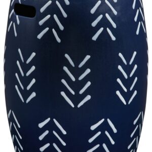 Signature Design by Ashley Genemore Contemporary Geometric Indoor & Outdoor Accent Stool, Blue & White