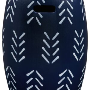 Signature Design by Ashley Genemore Contemporary Geometric Indoor & Outdoor Accent Stool, Blue & White