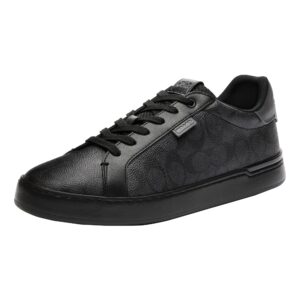 coach men's lowline signature low top sneaker, charcoal/grey, 9.5