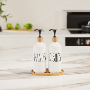 Soap Dispenser,Dish Soap Dispenser for Kitchen Sink.Glass Hand Soap Dispenser, Modern Farmhouse Decor Dish Soap Dispenser for Bathroom,Kitchen Sink Decor