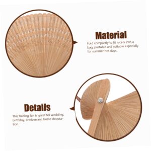 SEWACC Silk Folding Fan Hand Held Wood Hand Fan Chinese Japanese Vintage Handheld Fan with Tassels Foldable Fan for Women Ladies Home Decoration (Brown)