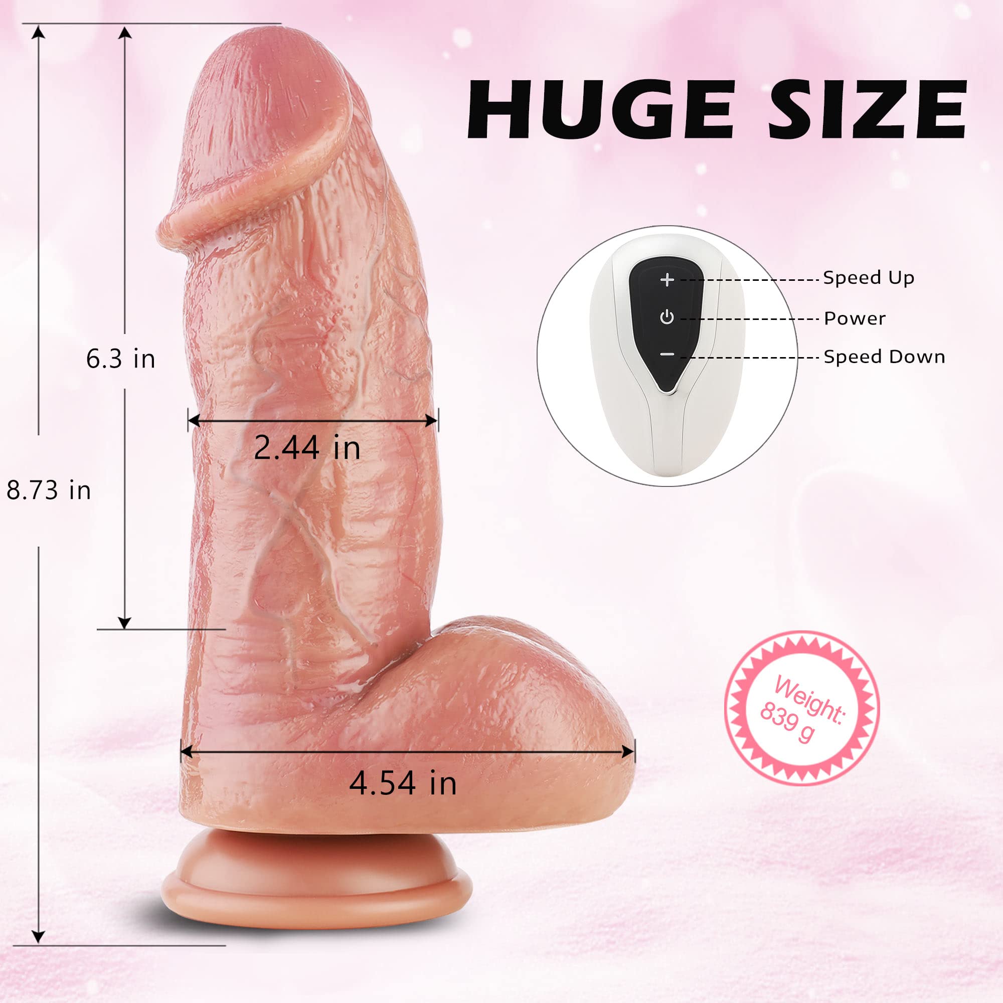 Huge Thick Realistic Monster Dildo, Large APP Control Vibrating Dildo for Women, Giant Horse Dildo, Big Fat Alien Soft Animal Fatansy Silicone Wide Dildos, Massive Vibrator Adult Sex Toys