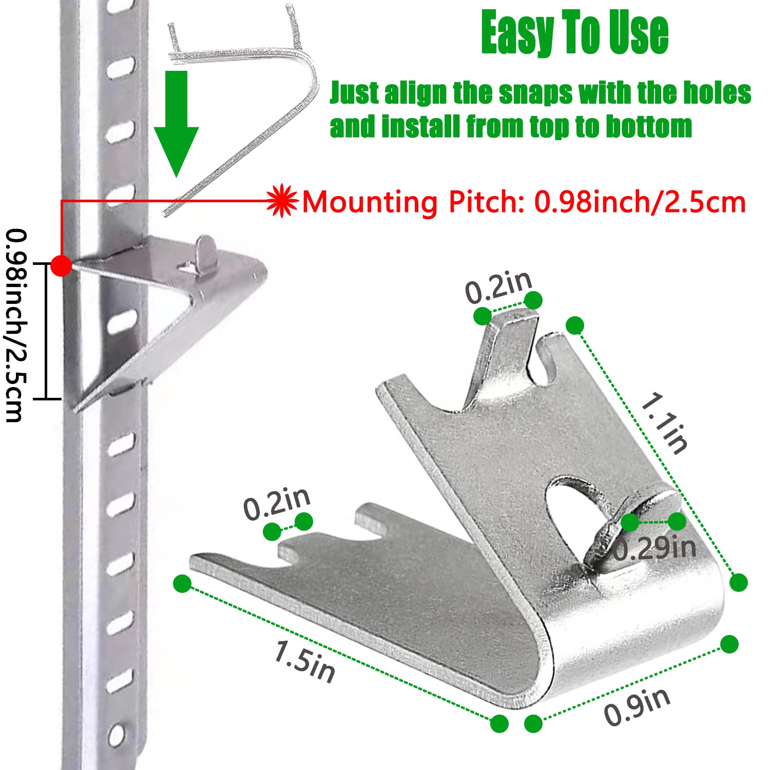 920158 Freezer Shelf Clip,Stainless Steel Shelf Clip for Refrigerator,Freezer Cooler Shelf Support,Replacement Shelf Square Buckles Clips (10)