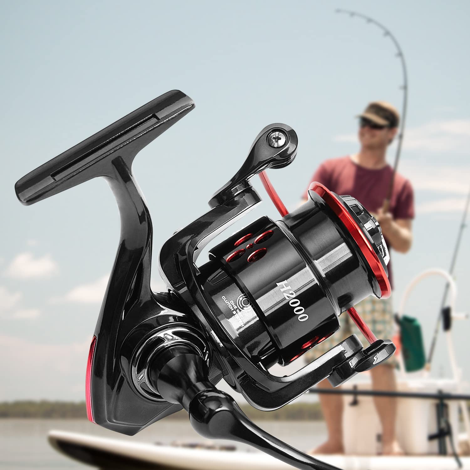 HEAHOLD Fishing Reel Spinning Reel Compact Design Baitcaster Reels, 6+1 Stainless BB Saltwater Freshwater, 22.04 LBs Stainless Steel Drag, Powerful Handle Casting Reel in 5.2:1 Gear Ratio