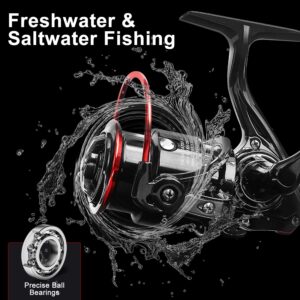 HEAHOLD Fishing Reel Spinning Reel Compact Design Baitcaster Reels, 6+1 Stainless BB Saltwater Freshwater, 22.04 LBs Stainless Steel Drag, Powerful Handle Casting Reel in 5.2:1 Gear Ratio