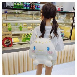 EVESKY Kawaii Plush Backpack For Girls Women Cute Cartoon Toy Bag Soft White Dog Plush Bags for Girls Cosplay Birthday Gifts