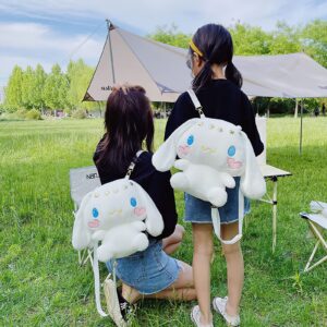 EVESKY Kawaii Plush Backpack For Girls Women Cute Cartoon Toy Bag Soft White Dog Plush Bags for Girls Cosplay Birthday Gifts