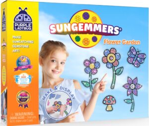 sungemmers gem art for kids crafts - suncatcher kit for kids, 8 7 6 year old girl birthday gift - arts and crafts for kids ages 4-8 8-12 6-8 girls & boys and fun craft kit summer kids activities gift