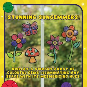 SUNGEMMERS Gem Art for Kids Crafts - Suncatcher Kit for Kids, 8 7 6 Year Old Girl Birthday Gift - Arts and Crafts for Kids Ages 4-8 8-12 6-8 Girls & Boys and Fun Craft Kit Summer Kids Activities Gift