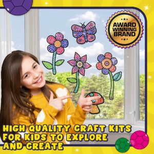 SUNGEMMERS Gem Art for Kids Crafts - Suncatcher Kit for Kids, 8 7 6 Year Old Girl Birthday Gift - Arts and Crafts for Kids Ages 4-8 8-12 6-8 Girls & Boys and Fun Craft Kit Summer Kids Activities Gift