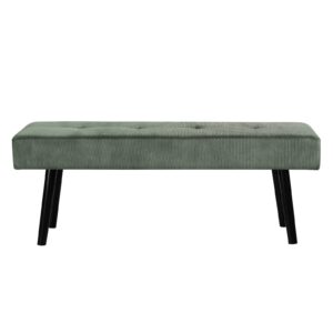 Comfy to go Entryway Bench - Green Bench for Bedroom, Modern Ottoman End of Bed, Corduroy Padded Benches for Living Room, Foyer, Mudroom, Hallway - 39" L x 14" W x 17" H