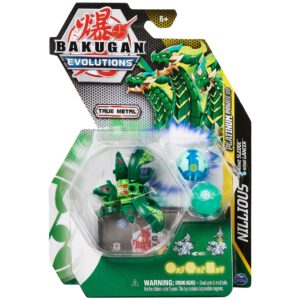 bakugan evolutions, nillious with nano sledge and lancer platinum power up pack, true metal action figure, 2 nanogan, 2 bakucore, 2 ability cards, kids toys for boys and girls, ages 6 and up