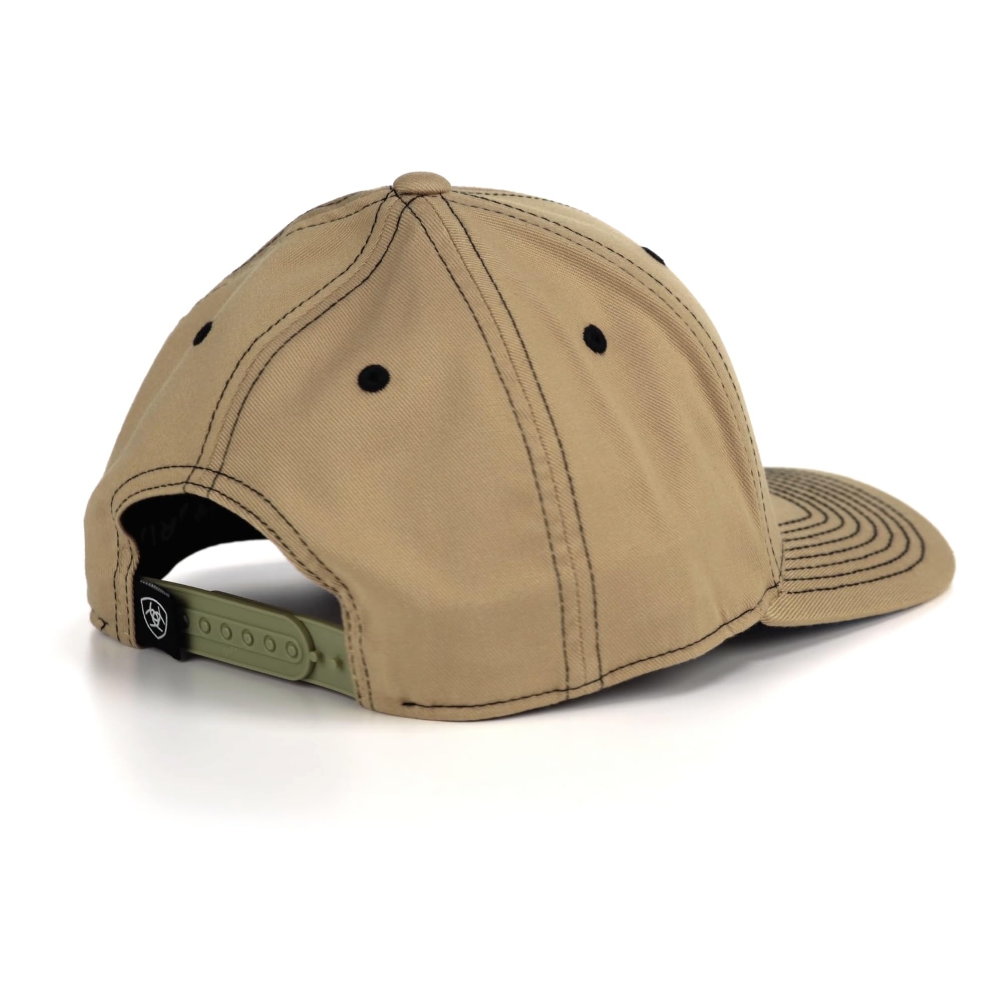 ARIAT Men's Shield Logo Flexfit 110 Cap, Structured 6-Panel Design, Snapback Closure, Tan