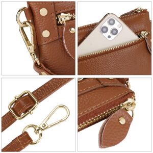 Uromee Wristlet Wallet Clutch Purses for Women Genuine Leather Fanny Pack Crossbody Belt Bag Handbag with Detachable Shoulder Strap