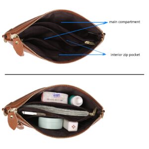 Uromee Wristlet Wallet Clutch Purses for Women Genuine Leather Fanny Pack Crossbody Belt Bag Handbag with Detachable Shoulder Strap