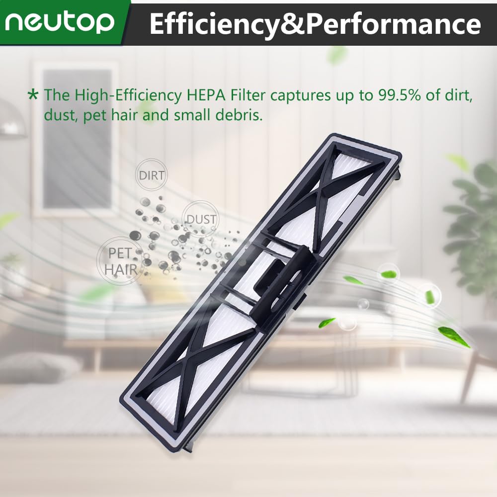 Neutop Gray Replacement Filters Compatible with Neato D10, D9, D8, D7, D6, D5, D4, D3, Robotic Vacuum Cleaners, 5-Pack.