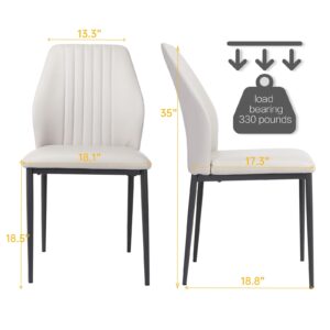 ZckyCine Dining Chair PU Leather Living Room Chair Modern Kitchen Armless Side Chair with Metal Legs