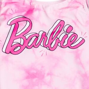 Barbie Little Girls One Piece Bathing Suit Tie Dye Pink 5