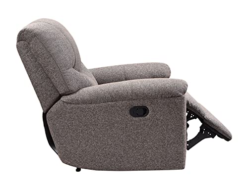 Manual Handel Adjustable Fabric Single Recliners Sofa Padded Seat and Back Chair for Living Room, Bedroom and Home Theater Seating (Brown)