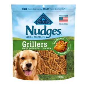 blue buffalo nudges grillers natural dog treats made with real chicken, made in the usa, chicken, 10-oz. bag