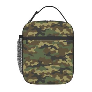 Green Camo Lunch Bags For Men Women Boys Girls Reusable Tote Lunch Bags For Office Work School Picnic Camping Thermal Insulation And Cold Preservation