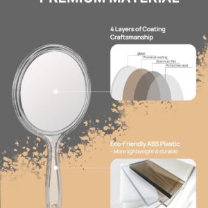 OMIRO Hand Mirror, Double-Sided Handheld Mirror 1X/3X Magnifying Mirror with Handle, Pack of 1 (Clear)