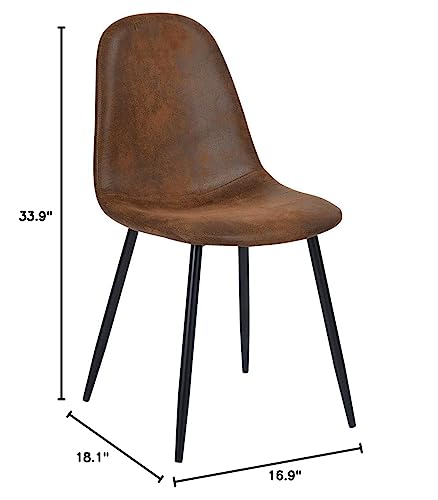 Homy Casa Inc Charlton Suede Brown A Chair, 16.9 in x 18.1 in x 33.9