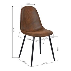 Homy Casa Inc Charlton Suede Brown A Chair, 16.9 in x 18.1 in x 33.9