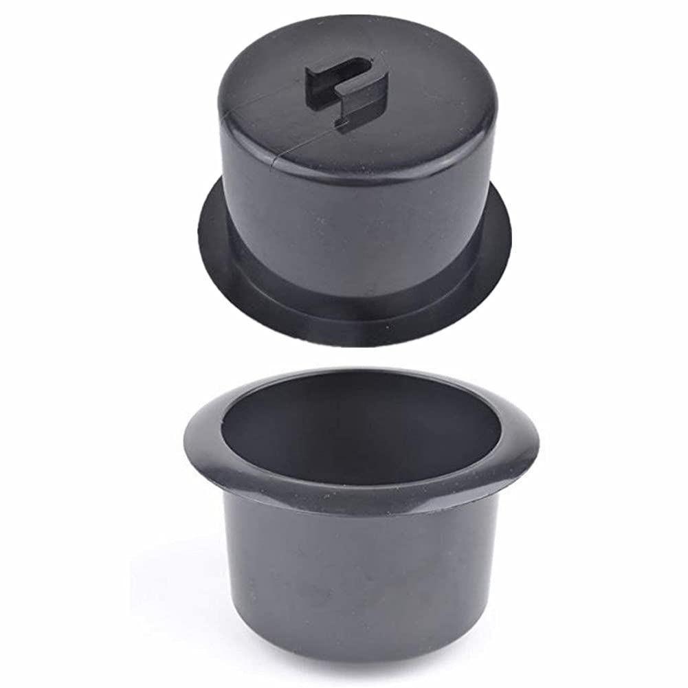 2 Pcs Plastic Cup Holder Insert for Car Sofa, Recliner Handles Replacement Cup Holder for Boat Truck RV Couch Poker Table (Black)