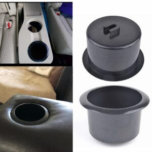 2 Pcs Plastic Cup Holder Insert for Car Sofa, Recliner Handles Replacement Cup Holder for Boat Truck RV Couch Poker Table (Black)