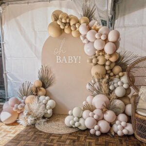 Double Stuffed White And Beige Balloons Garland Blush Ivory Apricot Balloons Cream White Sand Balloons Arch Kit For Boho Party Baby Shower Netural Gender Reveal Birthday Baptism Decorations