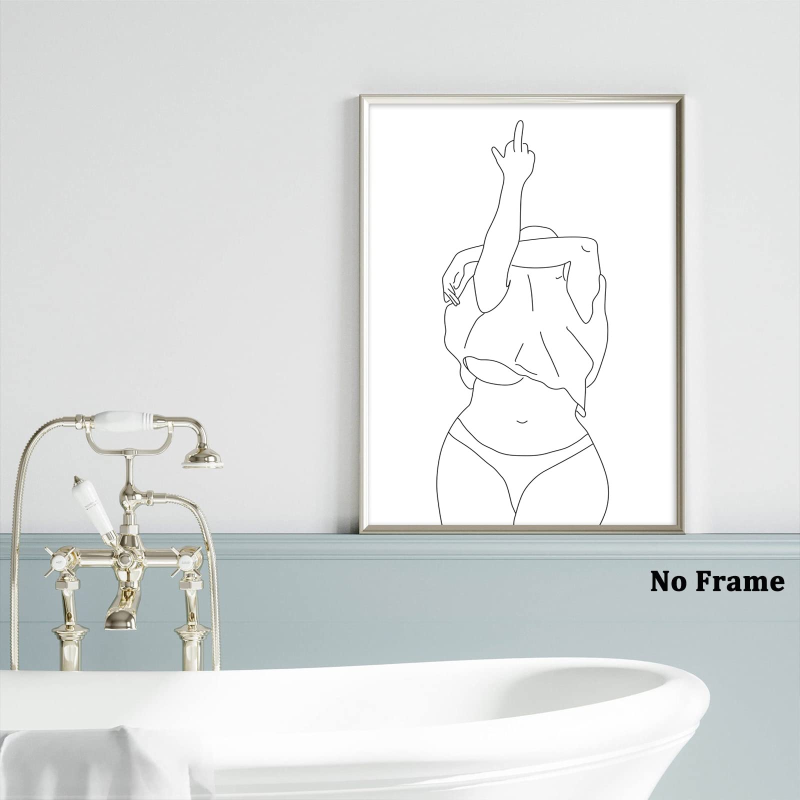 Minimalist Line Wall Art Line Silhouette Painting Woman Outline Art Body Line Art Black And White Line Artwork Line Gesture Canvas Modern Minimalist Abstract Line Art Woman Print 16x24inch No Frame