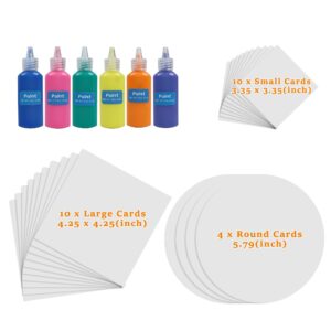 Wings Giant Spin Art Paint Refill Pack Spin Art Machine - 10 x Large Cards - 10 x Small Cards - 4 x Round Cards - 6 Bottles of Colored Paint