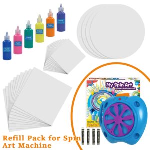 Wings Giant Spin Art Paint Refill Pack Spin Art Machine - 10 x Large Cards - 10 x Small Cards - 4 x Round Cards - 6 Bottles of Colored Paint