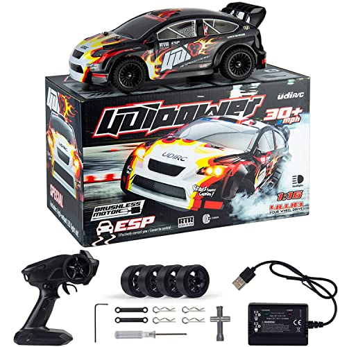 Losbenco Remote Control Car 1/16 Scale 30+MPH 4WD Drift RC Car, 7.4V 1200mAh RC Off-Road Car with Upgraded Brush Motor, 2 Sets of Tires and Light for 8-12 Years Old