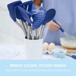 Kaiihome Silicone Kitchen Utensils Set & Kitchen Trivets - 15 Pieces - Blue