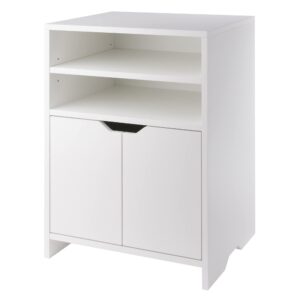 winsome wood nova storage cabinet, 1-drawer with open shelf, white