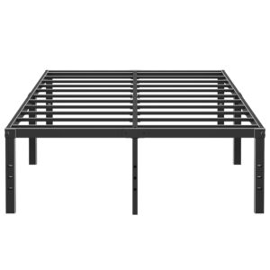 Rooflare Queen Size Bed Frame 18 Inch Tall 9 Legs Max 3500lbs Heavy Duty Sturdy Metal Steel Queen Size Platform No Box Spring Needed Black Easy to Assemble-Black