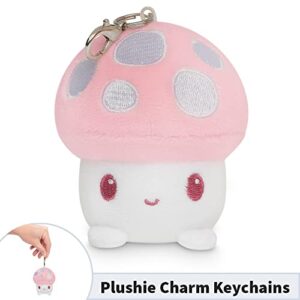 TeeTurtle | Plushie Charm Keychain | Happy Light Pink Mushroom