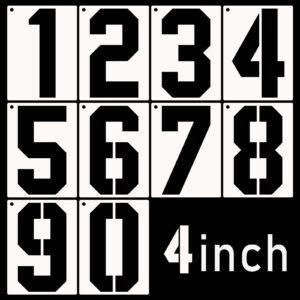 DXCYZ 4 Inch Large Number Stencils Kit 0-9 Address Number Stencils, 10PCS Reusable Plastic Painting Number Templates for Mailbox Signs, Door, Cars