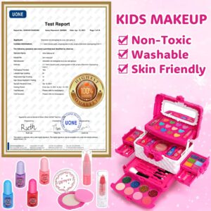 Aureyung Kids Makeup Kit for Girl, Toys for Girls Ages 3 4 5 6 7 8 9 10, 54PCS Washable Real Makeup Set, Kids Make Up, Play Makeup Little Girls Makeup Kit for Toddler, Ideal Christmas Birthday Gifts