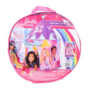 Barbie Pop Up Castle - Dreamtopia Pink Princess Play Tent for Kids | Folds Into Carrying Case - Sunny Days Entertainment