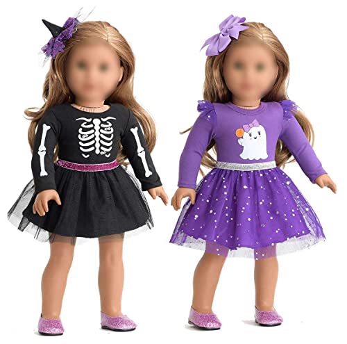 sweet dolly Doll Clothes Set, Doll Shoes &Accesories Included, 18 Inches Doll Halloween Costume Party Dress for American 18 inch Doll