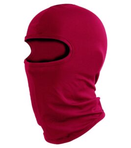 balaclava ski mask head mask full face mask windproof face cover sun uv protection scarf men women outdoor sport cycling cap (dark red)