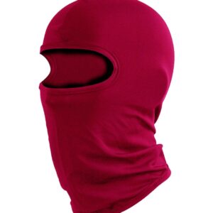 Balaclava Ski Mask Head Mask Full Face Mask Windproof Face Cover Sun UV Protection Scarf Men Women Outdoor Sport Cycling Cap (Dark Red)