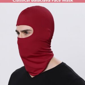 Balaclava Ski Mask Head Mask Full Face Mask Windproof Face Cover Sun UV Protection Scarf Men Women Outdoor Sport Cycling Cap (Dark Red)